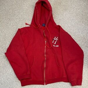 The Rolling Stones a Bigger Bang World Tour. Red Hoodie Jacket, adult size S.